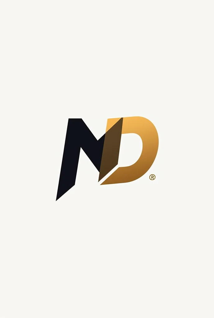 Design a modern logo featuring the initials 'MD' for 'Maciel Designer.' The 'D' should be stylized to resemble a smartphone with a digital display, and the 'M' should have a sleek, modern look. Integrate elements that represent graphic design, like a pencil or a color palette, into the logo. Use a color scheme with black, white, orange, and gold accents to highlight the design. The logo should convey creativity, independence, and the ability to create high-quality designs using only a mobile device."