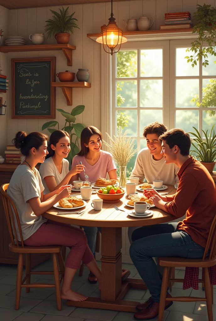 lunch table with breakfast