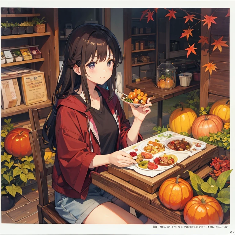 Watercolor、Fruiting autumn、delicious