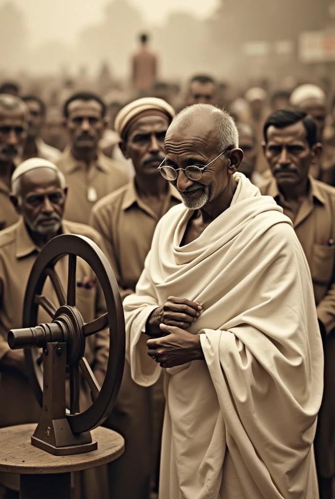 Photos pertaining to Swadeshi movements with gandhiji in chakra