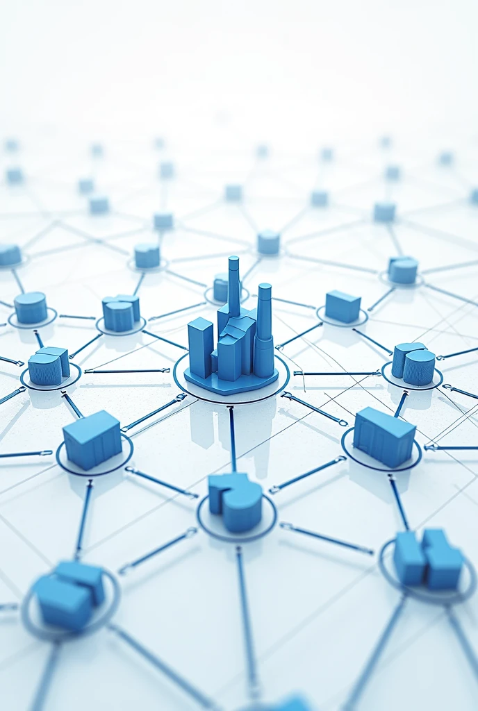 Suppliers Illustration: A network graph showing suppliers connected to a factory.