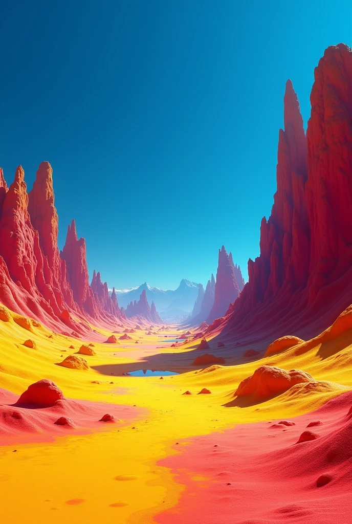 The world sky blue and red world yellow and red