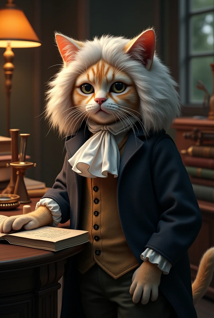 Historical figure Isaac Newton Cat anthropomorphization It's as real as a photo