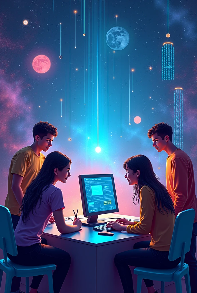Computer club poster with space for logo and slogan