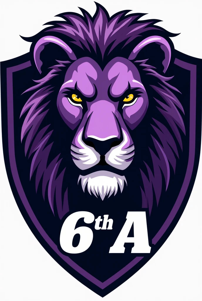Escudo de time do 6°yes A com a cabeça de um
leão roxo para interclasse e faça como um escudo de futebol e faça o leão serio e faça escrito "6°yes A " and make it as badass as you can And slave year instead of yes do it without a mustache and write 6th A do it without the th but it was perfect just remove the th WITHOUT THE TH it was great but make it less angry than knowing do it as badass as possible with very sharp teeth make it even more AWESOME