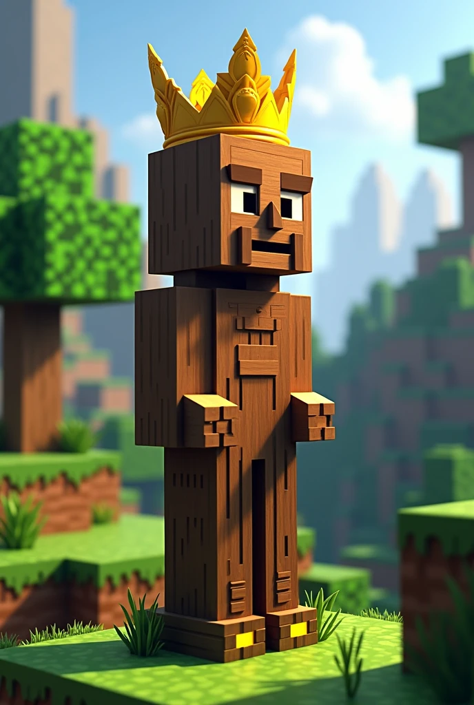 Minecraft totem with crown