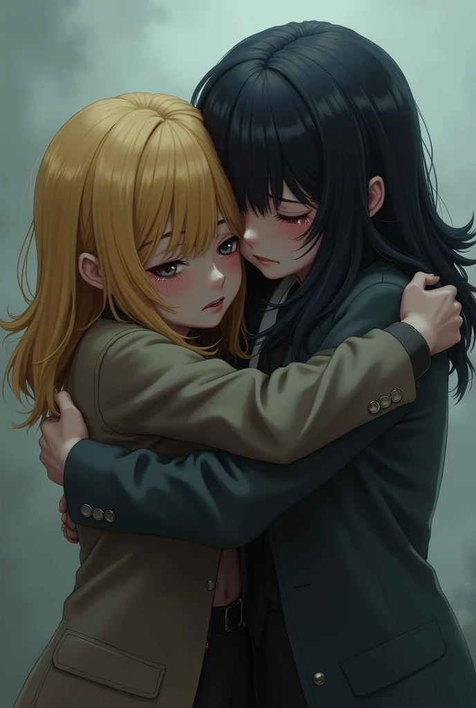 Duki blond crying and hugging duki black hair 