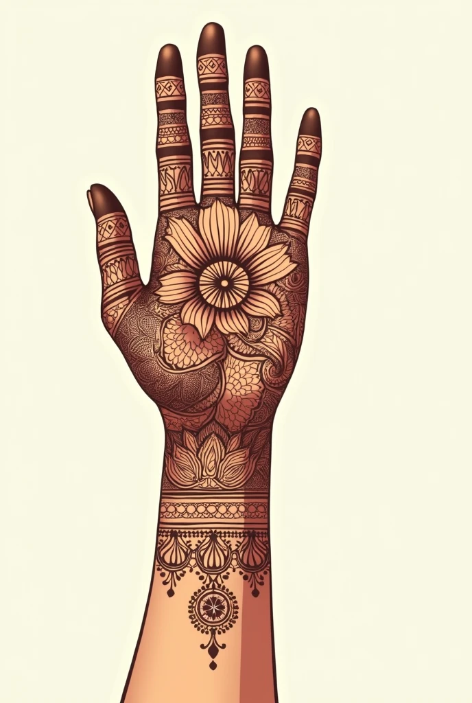 On hand from elbow can u compose a 4 pictures in 1 hand the pictures is about stop rape in mehandi designs