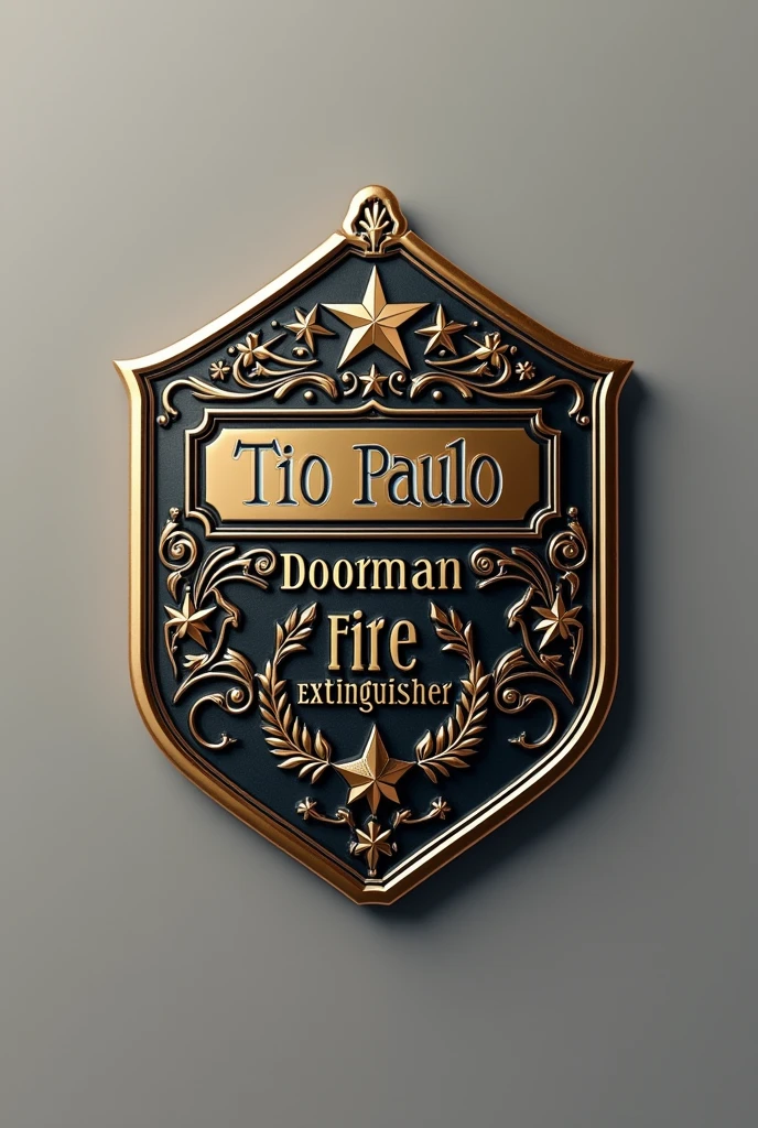 An artwork of a badge from a company called INTERFORT and the employee&#39;s name is TIO PAULO in the profession of doorman and fire extinguisher inspector   