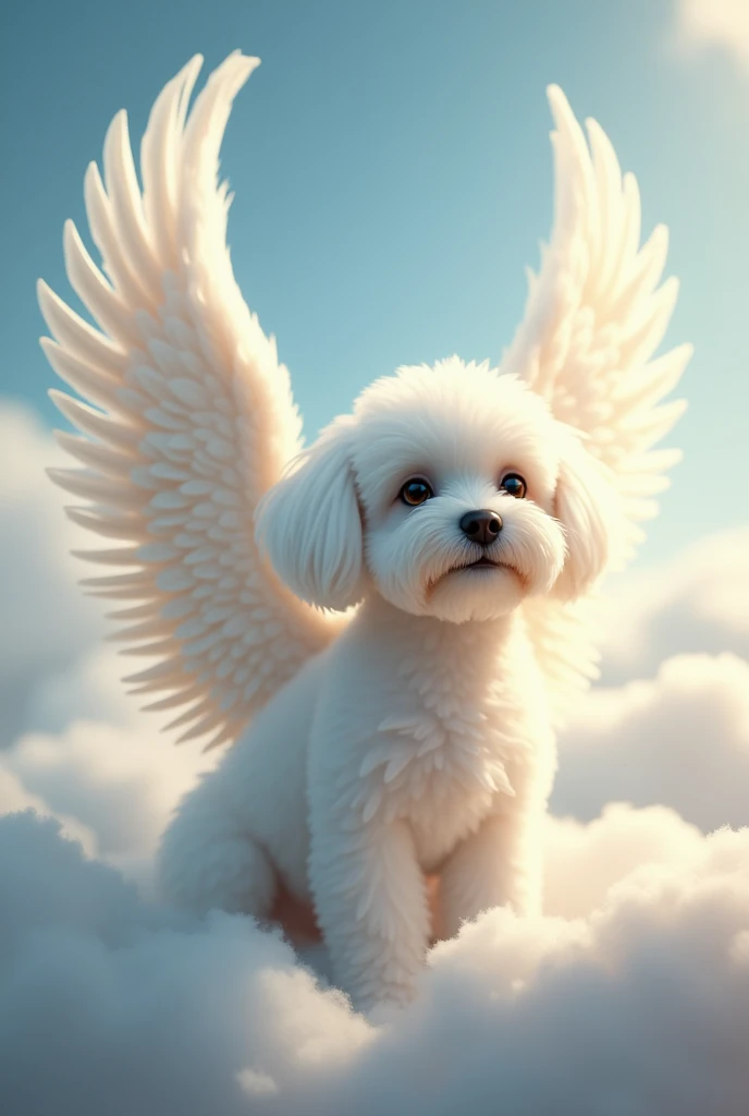 I want to create a Maltese bichon dog with wings