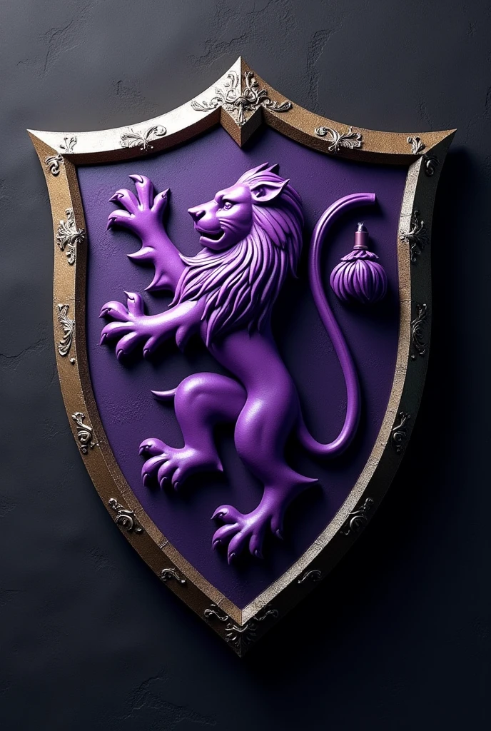 Shield sixth year purple lion Without the whole body with name