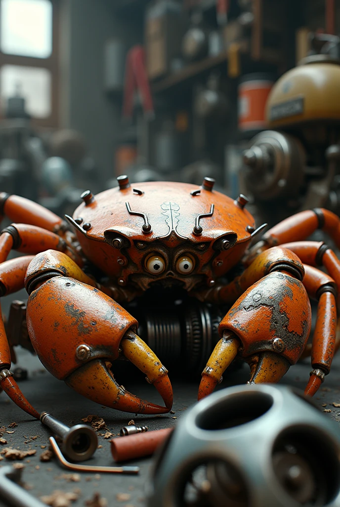 Motorcycle mechanic crab


