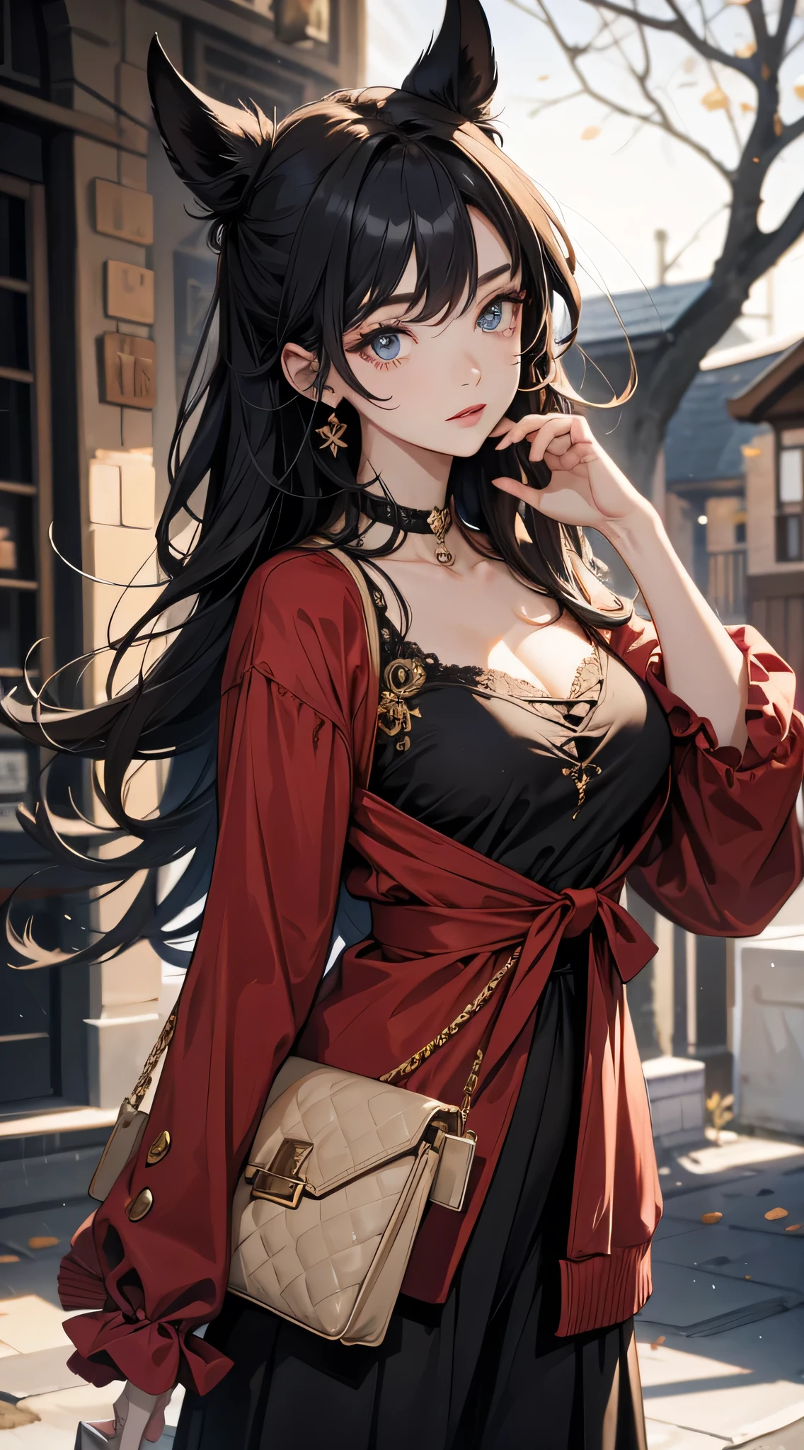 hair, black, clothes
