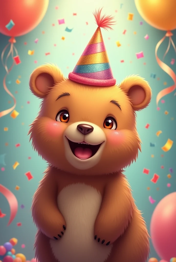 Bear with party hat