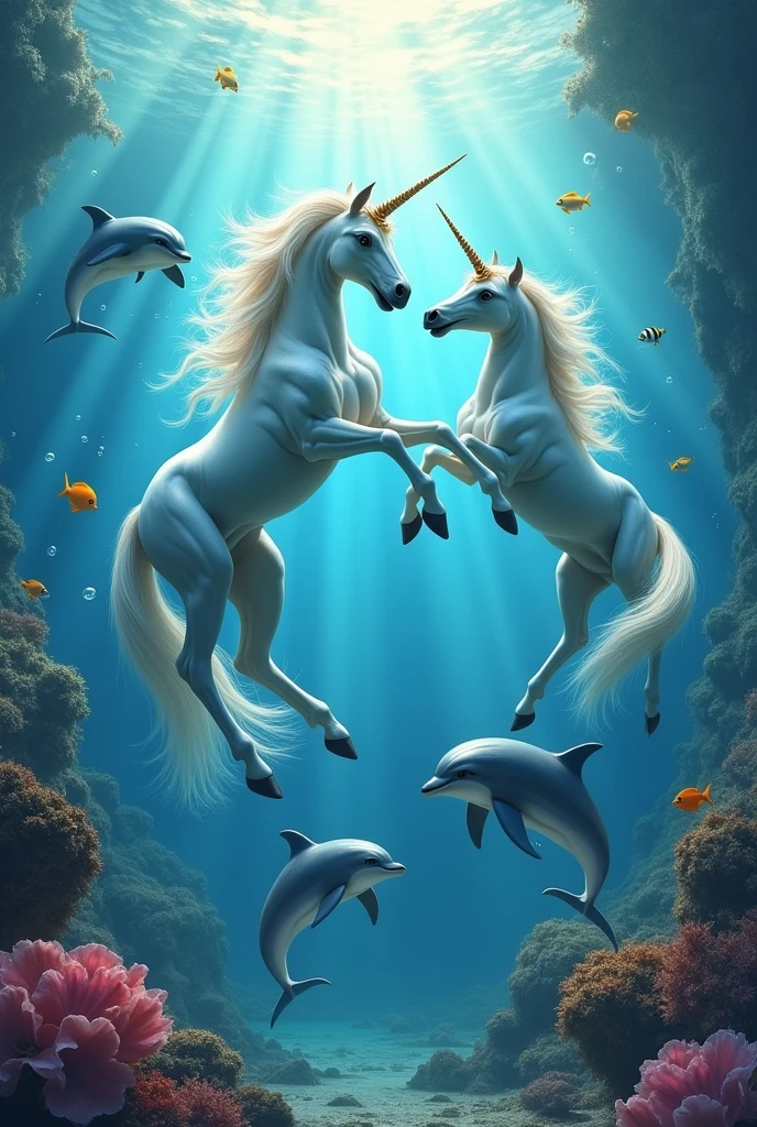 unicorns with dolphins