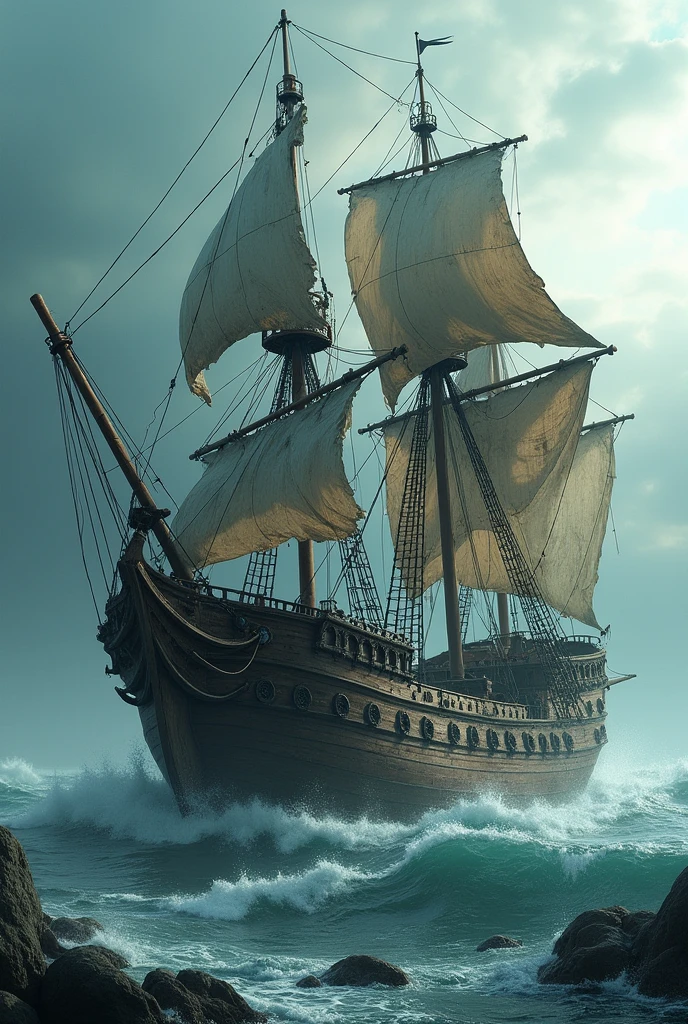 pirate ship split in half