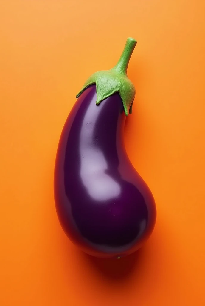 Embossed eggplant with melon-colored background for Twitter profile photo