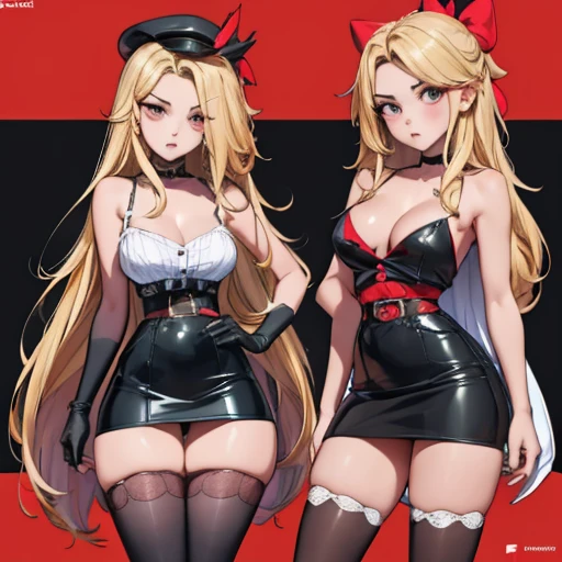 full-body, stand, side, pose for photo, pose(masterpiece, best quality:1.4), absurdres, highres, ultra detailed, beautiful, (secretary), (perfect face, detailed face, beautiful:1.3),(natural small breasts, cleavage), collarbone, fingerless gloves, gloves,spaghetti strap top, black pencil skirt, tight, over the knee skirt, hat, elegant secretary outfit, thighhighs, thick thighs, thighs, multiple belts, More detailed 8K.motor irreal:1.4,UHD,La mejor calidad:1.4, fotorrealista:1.4, textura de la piel:1.4, obra maestra:1.8,obra-prima, mejor calidad, (detailed face features:1.3),(manos detailed)