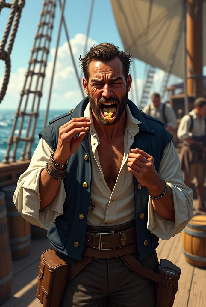 A sailor from the Age of Discovery broke his tooth after eating a biscuit