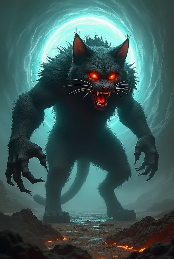 Angry cat monster
