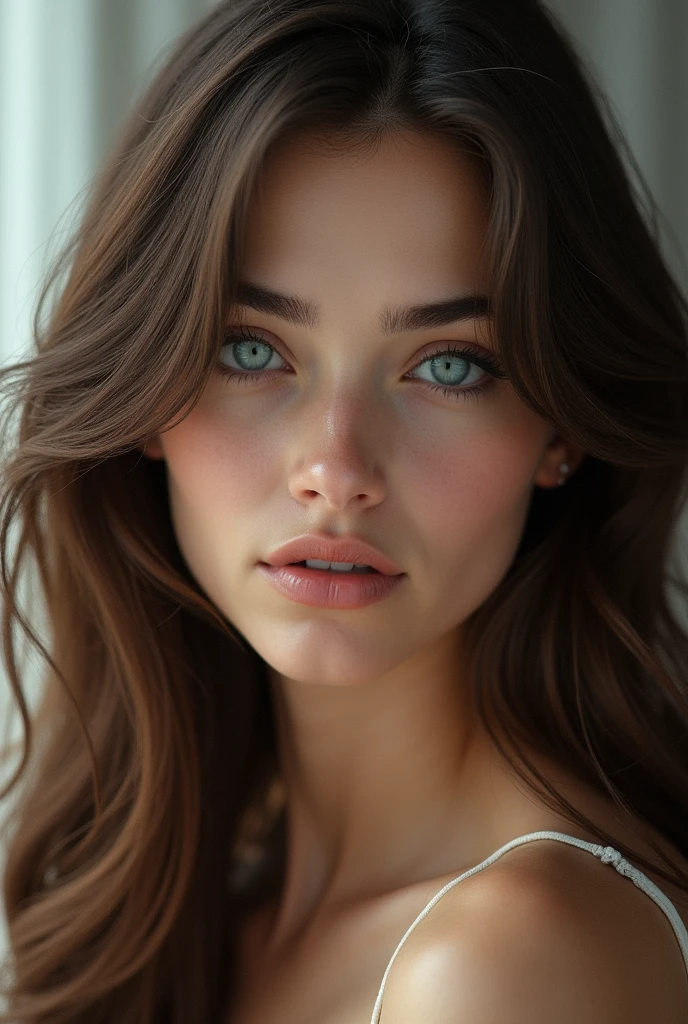 woman 2 , brown hair and blue eyes