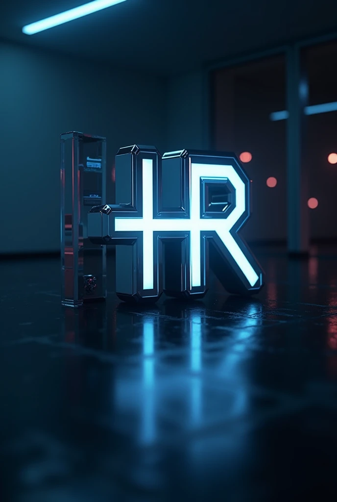 Create an HR logo with a futuristic feel by inverting the letters