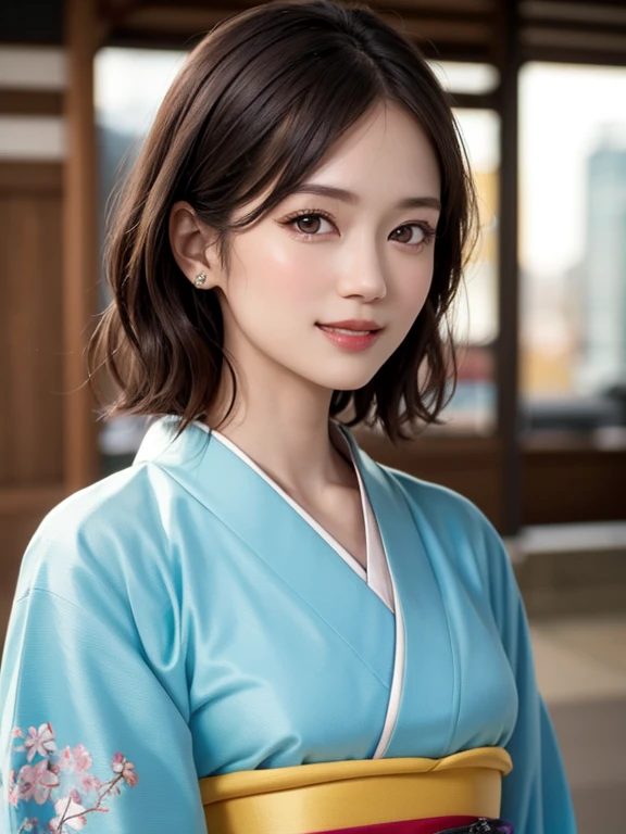 (8k, RAW Photos, Highest quality:1.2), (reality, reality的:1.4), (非常に詳細な8kwallpaper)、Sharp focus, Cinema Lighting, 細部までBeautiful Eyes, Asymmetrical bangs, Glowing Skin, Highly detailed skin ,High resolution, Attention to detail, Detailed hairstyle, Detailed beauty face, Hyper Real, Perfect limbs, Perfect Anatomy ,1 Japanese girl,Famous idols of Japan, Perfect female body,smile,short eyelashes,double eyelid、Look straight here,Stand up straight and face me, whole body ,,look straight at me,Streets of Europe、Tabletop、wallpaper、reality的、Bright lighting、Professional Lighting、Face Light Smooth Lighting、Japanese women、Adult、Beautiful woman、action、gravure、Sexy、so beautiful、Beautiful Skin、Beautiful and detailed、Detailed face、slim、moderately、((short hair))、((Brunette Hair))、Brown eyes、Looking into the camera、Small Bust、Pretty face,, smile, Blurred Background, 超High resolution, Backlight, Top-down angle,whole body、Accurate 5 fingers, software , Bony body, Japanese women, One person, Perfect body, 超Detailed face, Detailed lips, Beautiful Eyes, double eyelid, Light brown hair, Asymmetrical hair, Asymmetrical bangs, Messy Hair,(A luxurious white kimono in vibrant colors:1.3), (Gorgeous embroidered kimono:1.3)