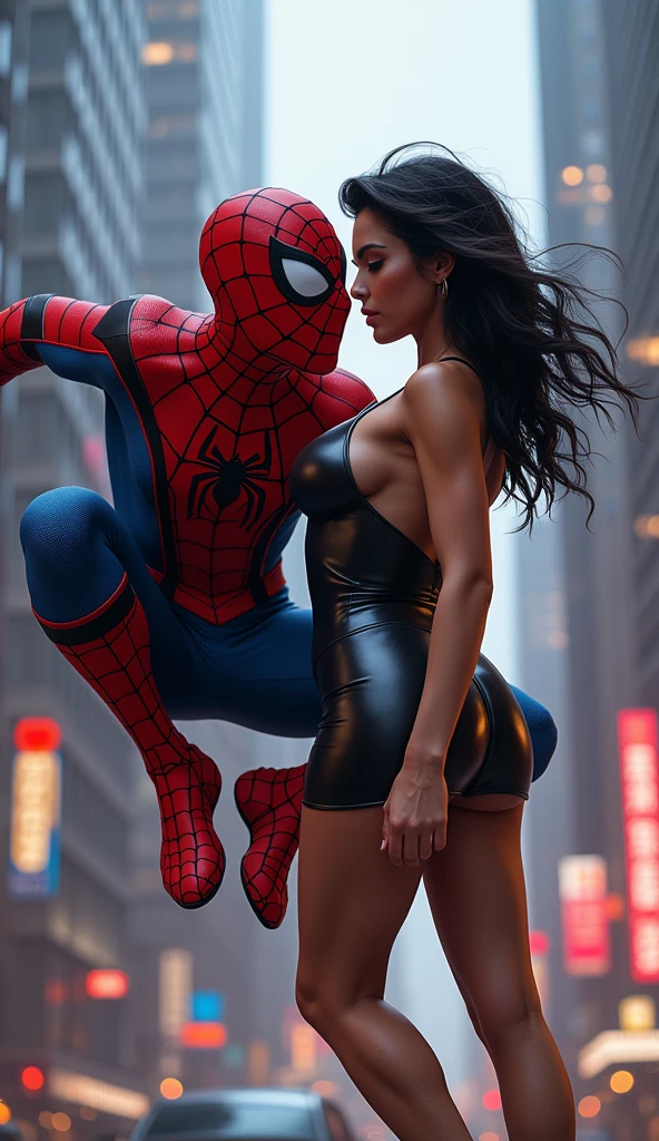 Spider-Man with with Kim Kardashian