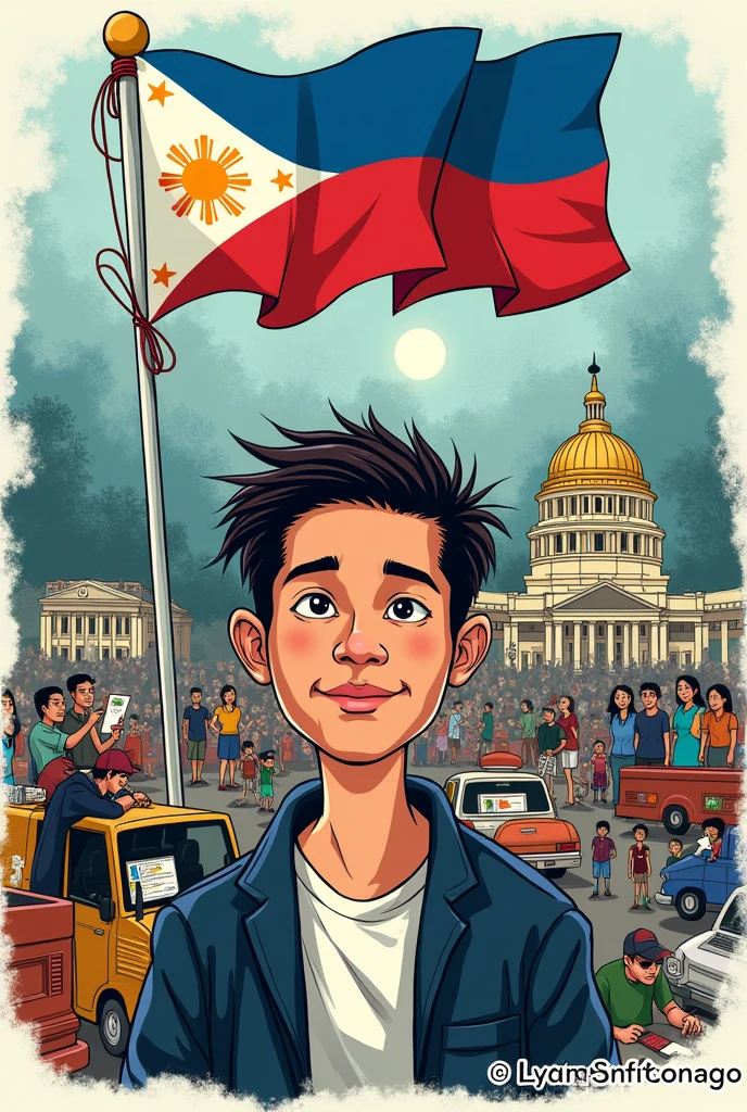 editorial cartoon about the importance of filipino language in education, media and politics