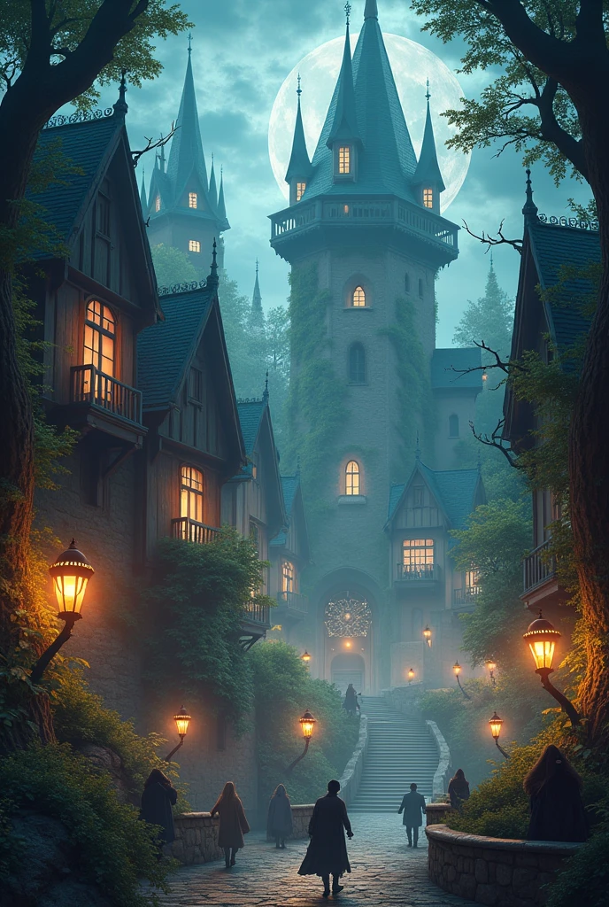 A school of magical and mythical creatures, like vampires, lobos, elves, Ghosts, witches etc.