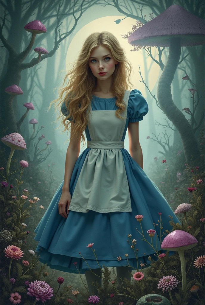 Alice in Wonderland poster with a mysterious style
