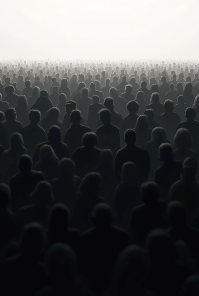 Give me a silhouette of too many people together