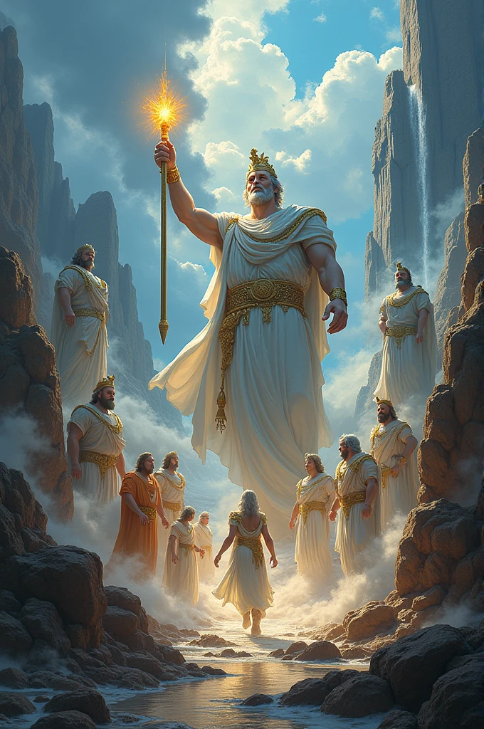 Create a simple drawing of the movie with the gods