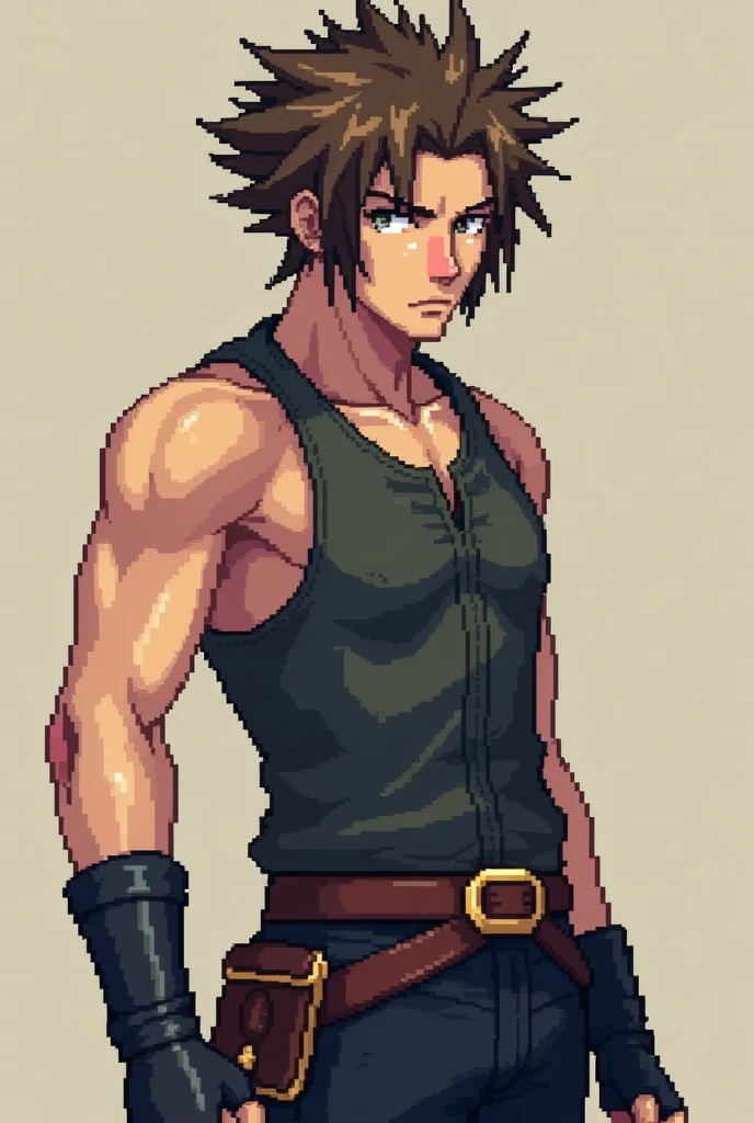 Thancred Waters from Final Fantasy in pixel art style