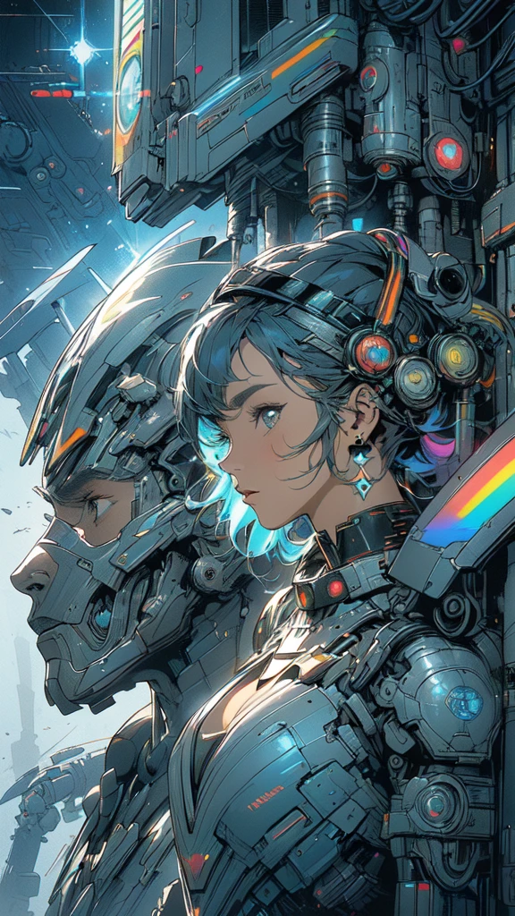 (((masterpiece, highest quality))),(((solo:1.2))),(((1girl:1.2))),32k wallpaper, very detailed, poster, vintage science fiction,(((((geometric cinematic movie poster))))), ((((bauhaus)))),(((abstract))),((((mid century modern)))),(((((portfolio))))),(((((Close-up))))),(((((bust up))))),((((more various angle)))),(((highlight))),(((complete. detailed face))),(((Extremely talented))),(((most complecated machine))),(((Overall colorfully))),((((((Absolutely simple background)))))),(((((detailed futuristic machine))))),(((Cleavage))),(((marvel super heroes))),(((rainbow color scheme))),(((Very detailed UI))),(((So many meters))),(((Perpetual Motion Machine)))