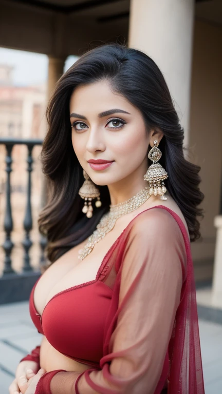 full body portrait of A confident-looking indian woman, kamasutra princess with long flowing hair, hazel eyes, jewellery, palace background, bokeh perfect composition, hyper realistic, super detailed, 8k, high quality, trending art, trending on attestation, sharp focus, photo shoot, intricate details, highly detailed, art by greg rutkowski perfect breast nipples nice clevage seductive poses red lips full body front face nudes pink nipples nipples show pink