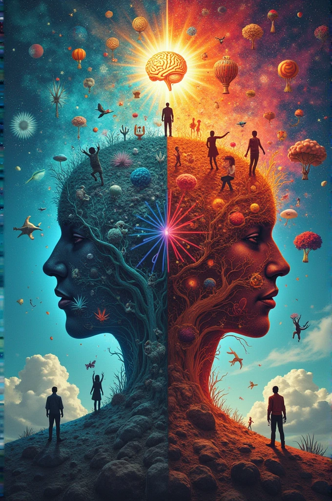 Make a creative and colorful image about multiple intelligences and show what they are used for. 