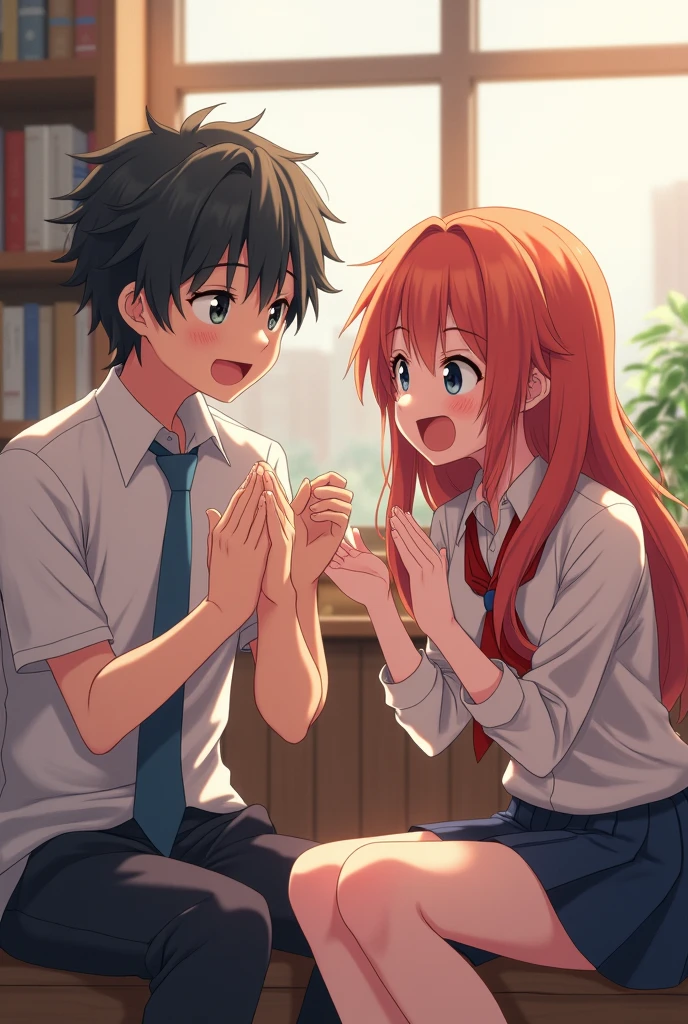 A pair of anime lovers in high school life
