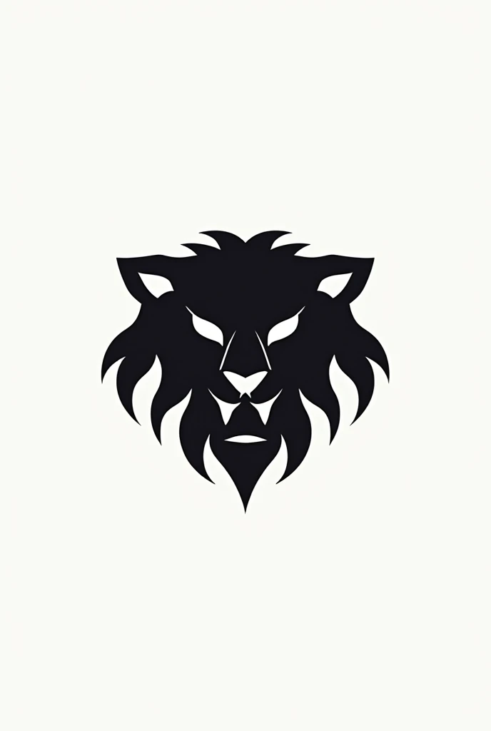 Create a modern logo of a simplified monochrome vectorized lion in attack position, for a fitness clothing and lifestyle brand, that communicates leadership, can, domination and prestige