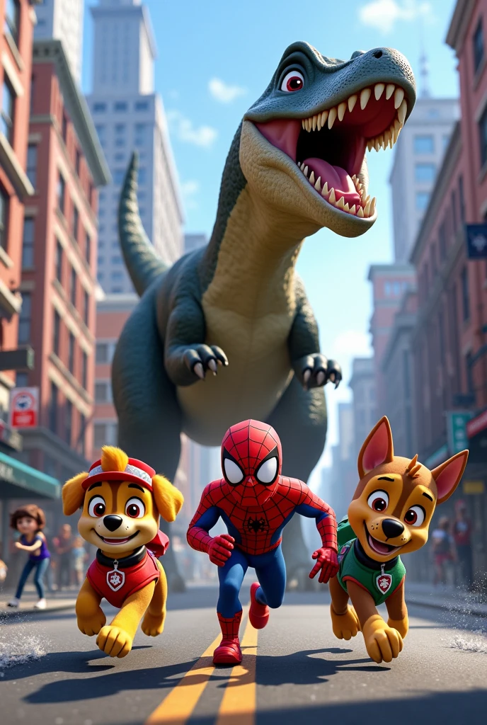 paw patrol, Spider man, dinosaur png