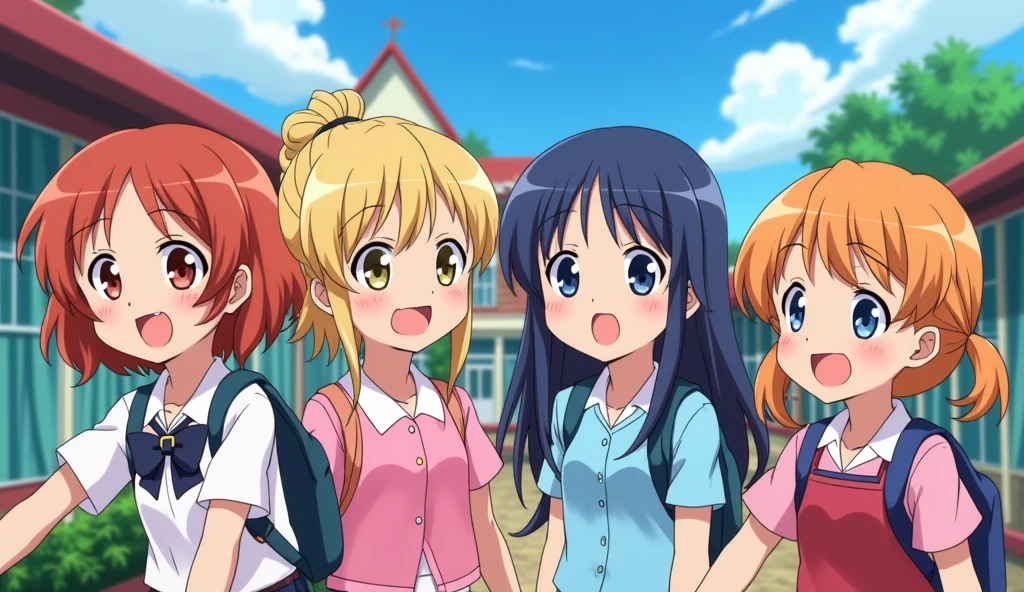 Group of elementary school girls、TV anime image format　TV anime screenshots