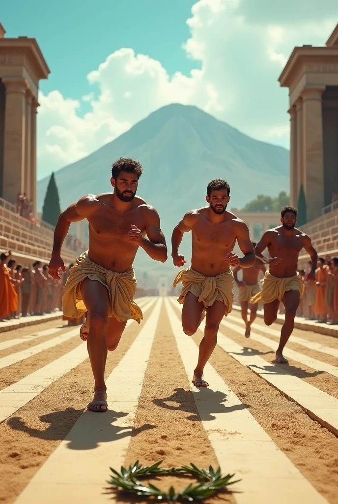 Men running in ancient Greece