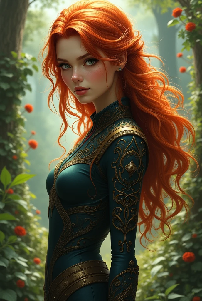 Create an RPG character with copper red hair
