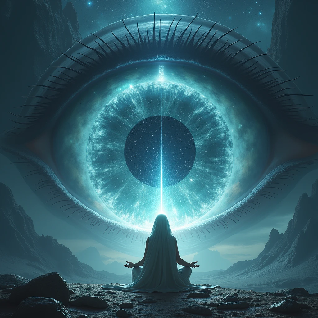 Eye,The dragon flew out from the pupil of the eyeball。 Immerse yourself in this fascinating meditation experience, The tranquility of the Jedi Knights reflects the tranquility of the alien world. This video invites you to explore the deep connection between the Force and the cosmic wonders of an unknown planet, Provide unique、Immersive Meditation Journey."