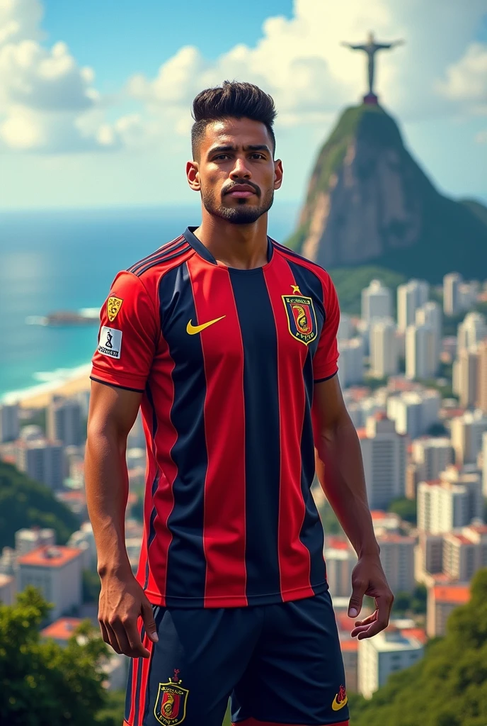 Create for me the Ecuadorian player Gonzalo Plata wearing the Flamengo shirt. Rio de Janeiro team, brazil.