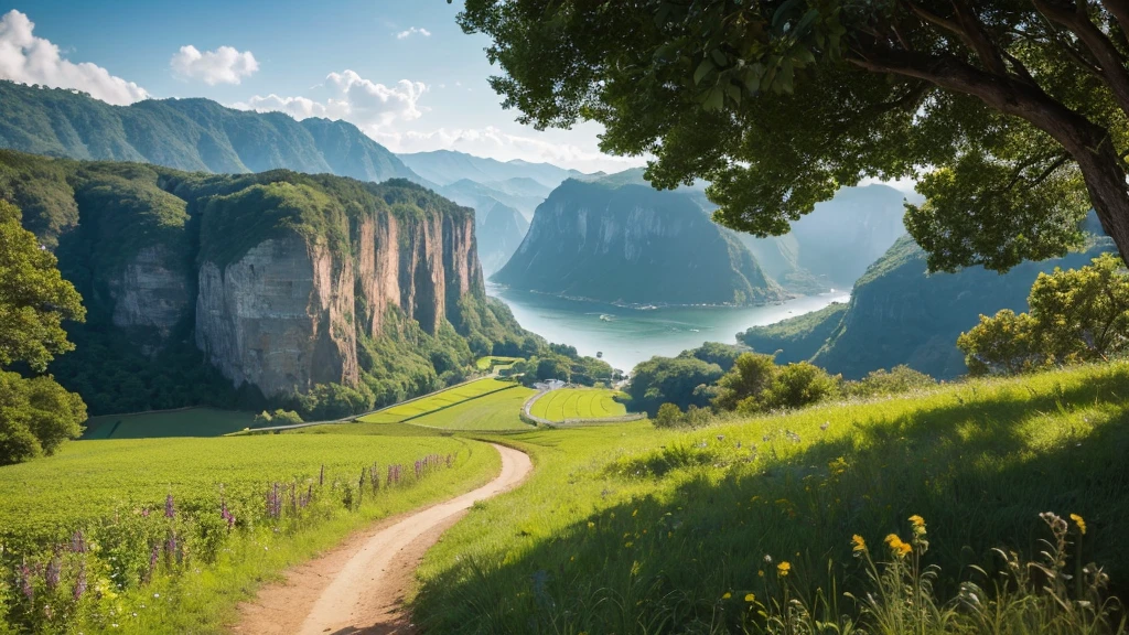 Beautiful Nature、rural nature、cliff、Ultra-realistic、Sunlight、High resolution photos、
