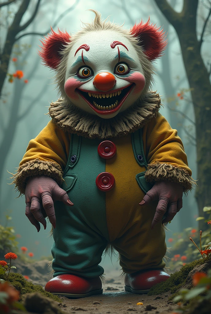 Bizarre clown bear