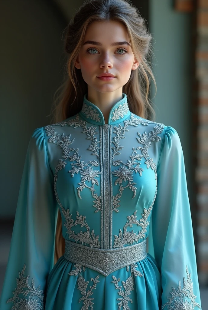 Castelobruxo (Brazil) uniform and a personalized one to practice the challenges of the Triwizard Tournament that is simple.
In the female model, shades of aquamarine blue and silver details