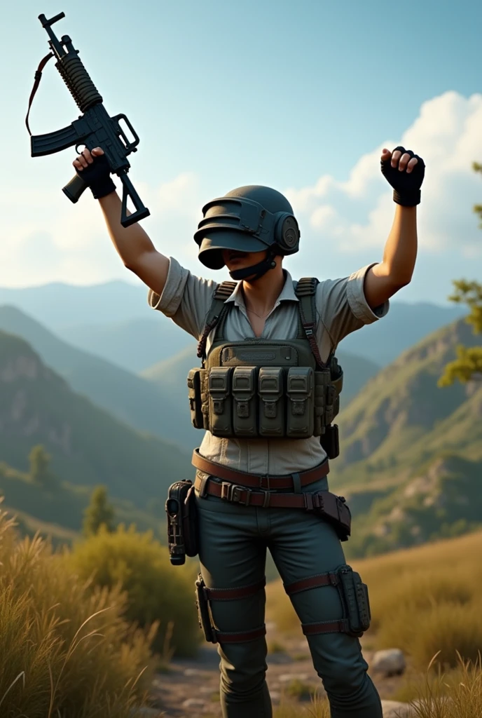 Pubg mobile Winner winner chicken dinner holding m416 landscape image