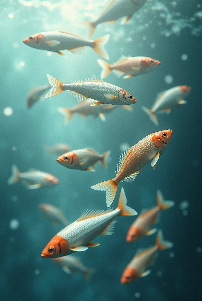 Fish swimming in the air

